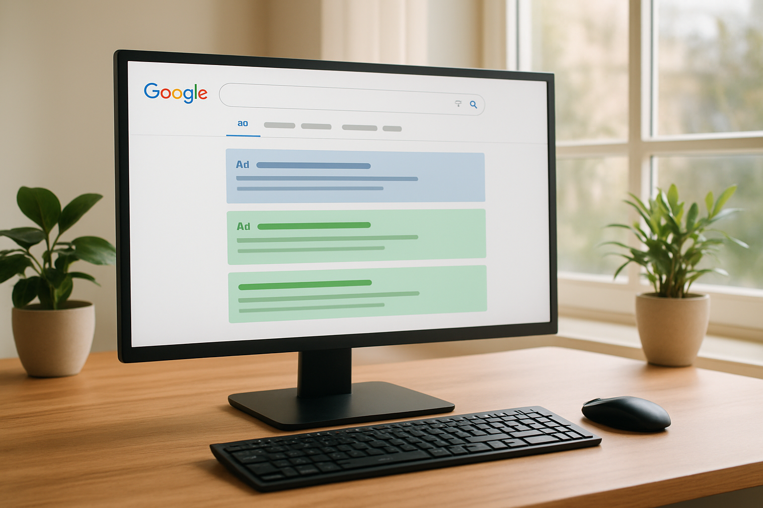 Resultados orgánicos SEO y anuncios de pago SEM Google Ads en buscador