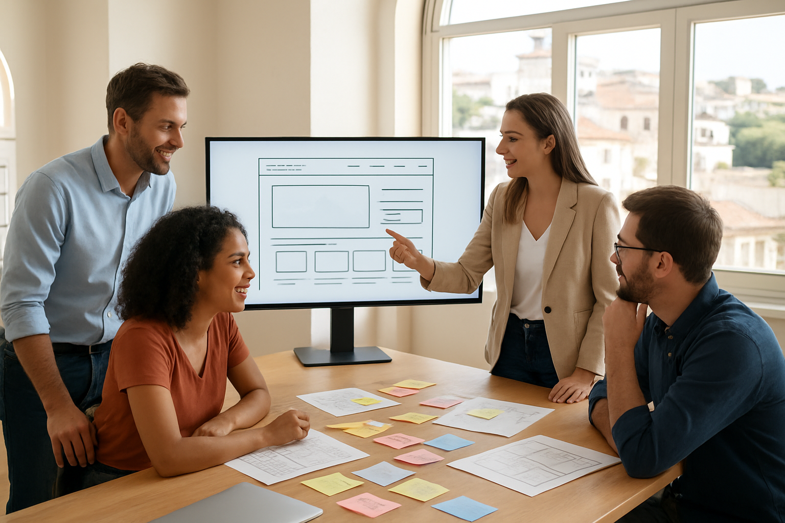 Equipo de agencia boutique revisando la estructura de una web corporativa en Alicante
