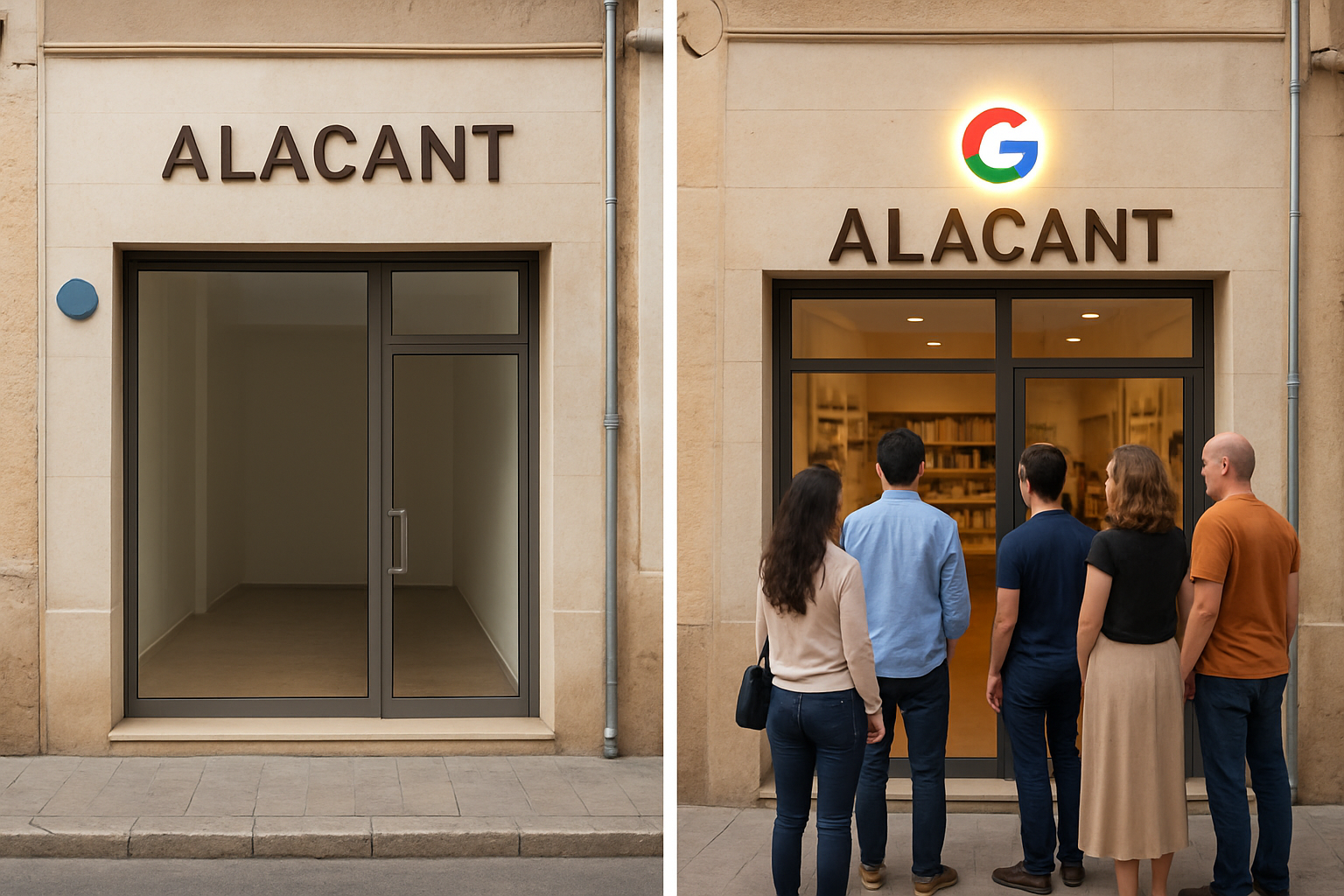 Diferencia entre negocio sin SEO y empresa posicionada en Google en Alicante