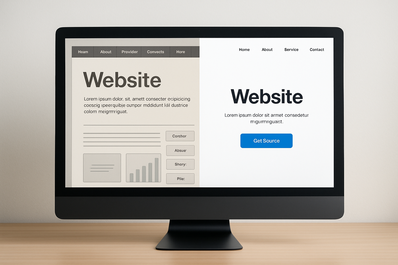 Antes y después de un rediseño web Comparativa entre web obsoleta y web renovada tras un rediseño profesional